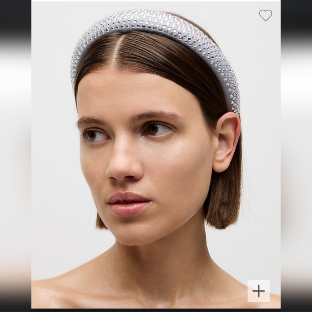 J. Crew Rhinestone Studded Encrusted Headband Silver Mirror Bridal Hair